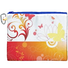 Spring Butterfly Flower Plant Canvas Cosmetic Bag (xxxl)