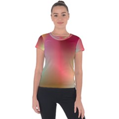 Colorful Colors Wave Gradient Short Sleeve Sports Top 