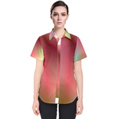 Colorful Colors Wave Gradient Women s Short Sleeve Shirt