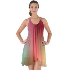 Colorful Colors Wave Gradient Show Some Back Chiffon Dress