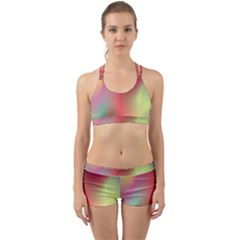 Colorful Colors Wave Gradient Back Web Sports Bra Set