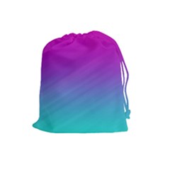 Background Pink Blue Gradient Drawstring Pouches (Large) 