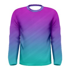 Background Pink Blue Gradient Men s Long Sleeve Tee by BangZart