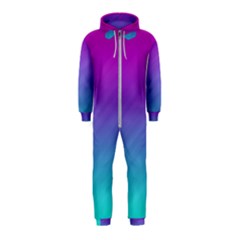 Background Pink Blue Gradient Hooded Jumpsuit (kids) by BangZart