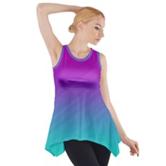 Background Pink Blue Gradient Side Drop Tank Tunic by BangZart