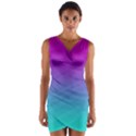 Background Pink Blue Gradient Wrap Front Bodycon Dress View1