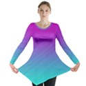 Background Pink Blue Gradient Long Sleeve Tunic  View1