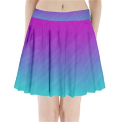 Background Pink Blue Gradient Pleated Mini Skirt