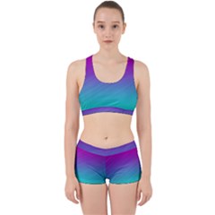 Background Pink Blue Gradient Work It Out Sports Bra Set