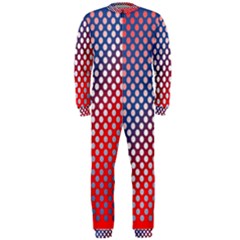 Dots Red White Blue Gradient Onepiece Jumpsuit (men) 