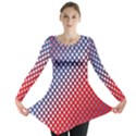 Dots Red White Blue Gradient Long Sleeve Tunic  View1