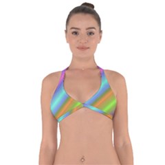 Background Course Abstract Pattern Halter Neck Bikini Top