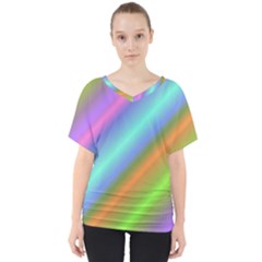 Background Course Abstract Pattern V-neck Dolman Drape Top