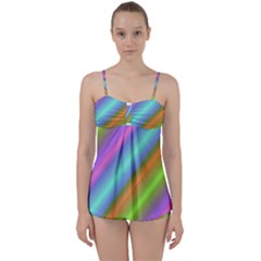 Background Course Abstract Pattern Babydoll Tankini Set by BangZart