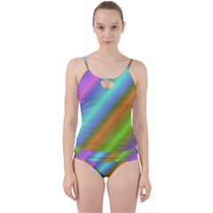 Background Course Abstract Pattern Cut Out Top Tankini Set