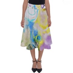 Watercolour Watercolor Paint Ink Perfect Length Midi Skirt