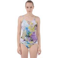 Watercolour Watercolor Paint Ink Cut Out Top Tankini Set