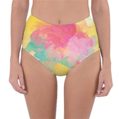 Watercolour Gradient Reversible High-waist Bikini Bottoms