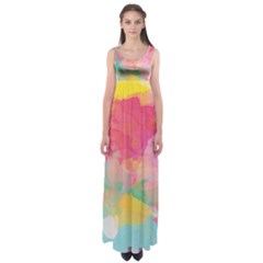 Watercolour Gradient Empire Waist Maxi Dress by BangZart