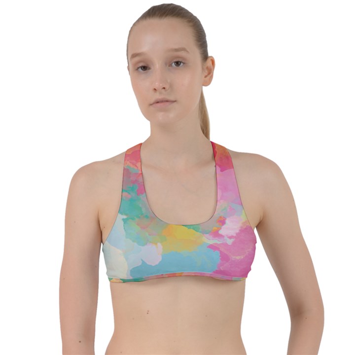 Watercolour Gradient Criss Cross Racerback Sports Bra