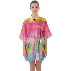 Watercolour Gradient Quarter Sleeve Kimono Robe