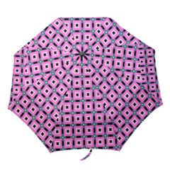 Pattern Pink Squares Square Texture Folding Umbrellas by BangZart