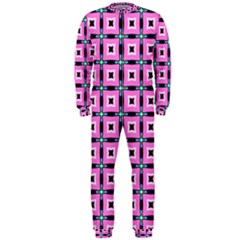 Pattern Pink Squares Square Texture Onepiece Jumpsuit (men)  by BangZart