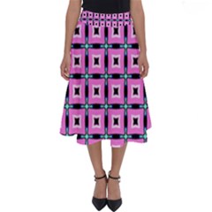 Pattern Pink Squares Square Texture Perfect Length Midi Skirt