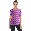 Pattern Pink Squares Square Texture Short Sleeve Top View1