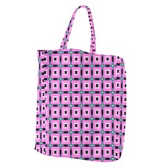 Pattern Pink Squares Square Texture Giant Grocery Zipper Tote