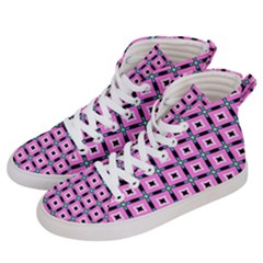 Pattern Pink Squares Square Texture Women s Hi-top Skate Sneakers