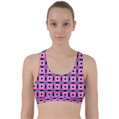 Pattern Pink Squares Square Texture Back Weave Sports Bra