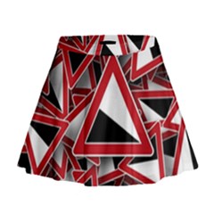 Road Sign Auto Gradient Down Below Mini Flare Skirt by BangZart