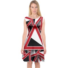 Road Sign Auto Gradient Down Below Capsleeve Midi Dress by BangZart