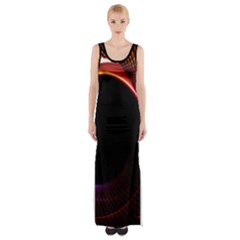 Grid Bent Vibration Ease Bend Maxi Thigh Split Dress by BangZart