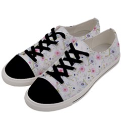 Floral Pattern Background Men s Low Top Canvas Sneakers