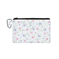 Floral Pattern Background Canvas Cosmetic Bag (small)