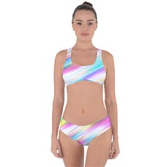 Background Course Abstract Pattern Criss Cross Bikini Set