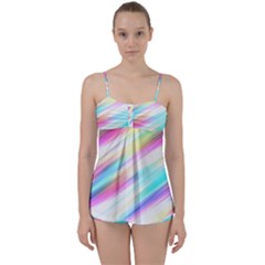 Background Course Abstract Pattern Babydoll Tankini Set