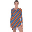 Diagonal Stripes Striped Lines Asymmetric Cut-Out Shift Dress View1