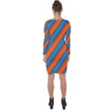 Diagonal Stripes Striped Lines Asymmetric Cut-Out Shift Dress View2