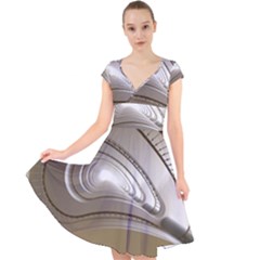 Staircase Berlin Architecture Cap Sleeve Front Wrap Midi Dress by BangZart