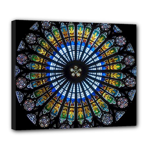 Rose Window Strasbourg Cathedral Deluxe Canvas 24  X 20   by BangZart