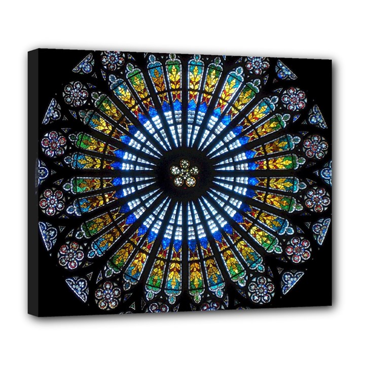 Rose Window Strasbourg Cathedral Deluxe Canvas 24  x 20  