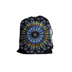 Rose Window Strasbourg Cathedral Drawstring Pouches (medium)  by BangZart