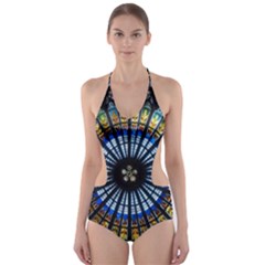 Rose Window Strasbourg Cathedral Cut-out One Piece Swimsuit by BangZart