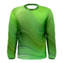 Green Wave Background Abstract Men s Long Sleeve Tee View1