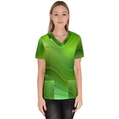 Green Wave Background Abstract Scrub Top