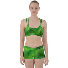 Green Wave Background Abstract Women s Sports Set