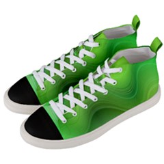 Green Wave Background Abstract Men s Mid-top Canvas Sneakers